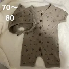 美品♡ ベビー ロンパース ボンネット付き 70 80 女の子 男の子