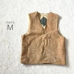 フェイクレザーベスト 裏ボア スナップボタン 綿混 日本製 カジュアル レトロ