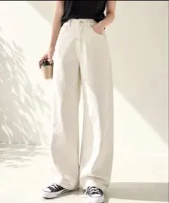 デニム＆ツイルストレートパンツのサムネイル