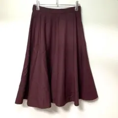 ✨日本製✨ イエナ 38 フレアスカート ウール混 ウエストゴム ワインレッド