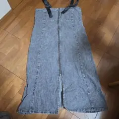 アベイル❤グレー デニム キャミワンピース❤ジッパー付き❤肩紐調整可❤4L❤