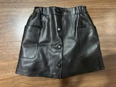 GU 黒 フェイクレザースカート 120