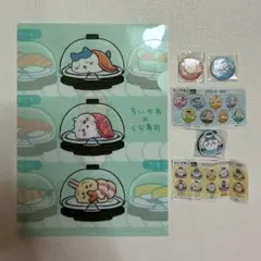ちいかわ　くら寿司　ハチワレ　うさぎ　シーサー　ラッコ　ファイル　缶バッジ