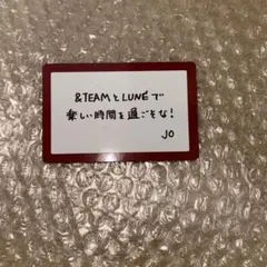 &TEAM JO ジョウ　兵庫　神戸　購入特典　メッセージカード　会場限定
