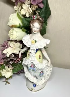 【極美品】ドイツ フォルクシュテット レースドール 磁器人形 1762 刻印 極美品】ドイツ フォルクシュテット レースドール 磁器人形 1762 刻印