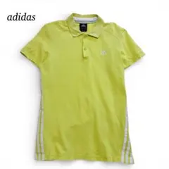 adidas アディダス ポロシャツ ★【M】スポーツウェア 3本ライン 黄色