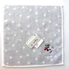 agnes b. パンダ刺繍 タオルハンカチ グレーのサムネイル