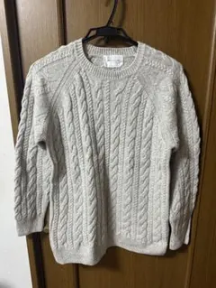 URBAN RESEARCH DOORS ケーブルニットセーター グレー