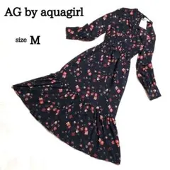 アクアガール　レディース　ワンピース　M　ロング　未使用タグ付き　紺のサムネイル