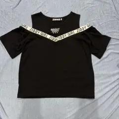 ZIDDY 150㎝　オフショルダー Tシャツ ブラック　肩出しトップス