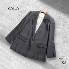 ZARA　ザラ　テーラードジャケット　リネン入り　XS　グレー