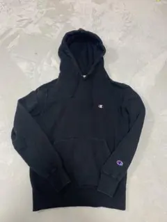 Champion ブラック フード付きパーカー