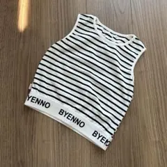 韓国子供服　ボーダーノースリーブ　タンクトップ ダンス着　120