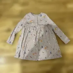 next 長袖ワンピース グレー 虹と動物