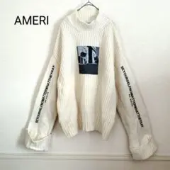 ★ AMERI アメリ ウールヴィンテージハイネック ニット フォト アイボリー