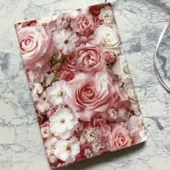 ブックカバー　文庫本　花柄　薔薇