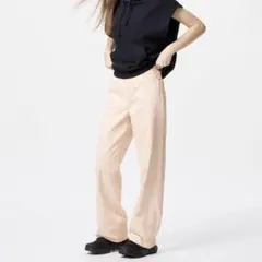 UNIQLO ワイドストレートジーンズ ピンク 22