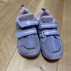 asics アシックス　キッズスニーカー　サイズ18.5センチ　パープルピンク