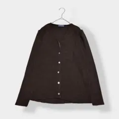 IVYLEAGUERSCLUB ウール リブ ニット カーディガン ブラウン M