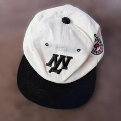 ベイスボール キャップ ホワイト ブラック 56ロゴ付き 52cm かっこいい