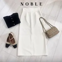Noble ノーブル ジャージーライクカラータイトスカート ホワイト 36