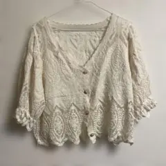 超美品　Plechur Ciel 総刺繍　透け感　ブラウス　メイビー