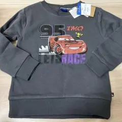 新品　ディズニー　カーズ　マックイーン　トレーナー　130 濃灰　裏起毛