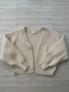 カーディガン　パール　オフホワイト　Mサイズ