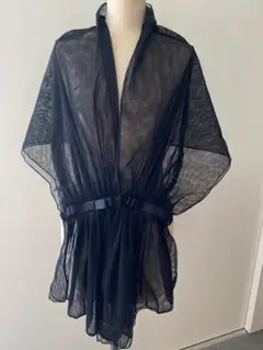 ブラックチュールリボン付きボレロ風ストール