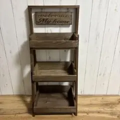 木製 3段 シェルフ ラック Welcome My homeのサムネイル