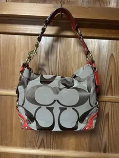 Coach ショルダーバッグ ベージュ/ブラウン/レッド