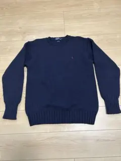 ラルフローレン　ネイビー　ウールニット L