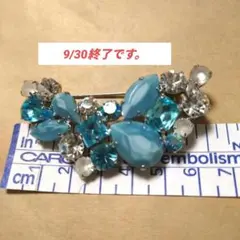 美品フォクシー ブローチ フラワー グリーン ラインストーン シルバー