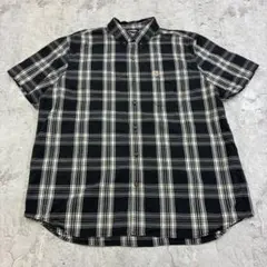 Carhartt カーハート 半袖シャツ XL 黒 チェック コットン 古着