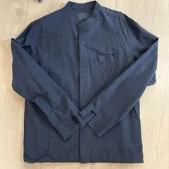 ネイビー　 ボタン付きシャツ L 無印良品