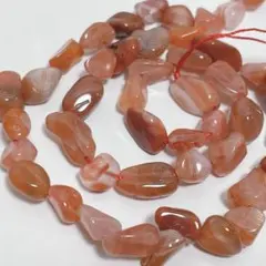 dr142/SALE！天然石◇ライトレッドカーネリアン　タンブル1連