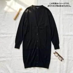 ユニクロ　UVカットドルマリンスリーブロングカーディガン 黒 ポケット付 S