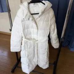 ユニクロホワイト ダウンジャケット Lサイズ フード付き