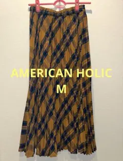 チェック柄 プリーツスカート　AMERICAN HOLIC M