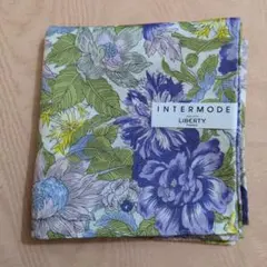リバティ　花柄ハンカチ(パープル)