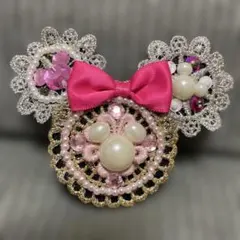 TDリゾート ミッキー ミニーマウス ヘアアクセサリー パッチン アンティーク