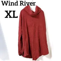 Wind River 【XL】フード付きニットセーター 赤 レディース 秋冬服