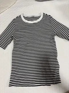 UNIQLO ストライプ 五分袖 Tシャツ M