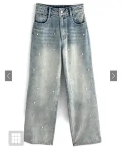 デニムストレートパンツ