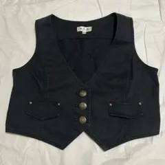 ベスト　ジレ　ウエスタン　y2k フェアリーグランジ　古着 短丈