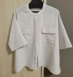 N. NATURAL BEAUTY BASIC 半袖ブラウス ライトグレー M