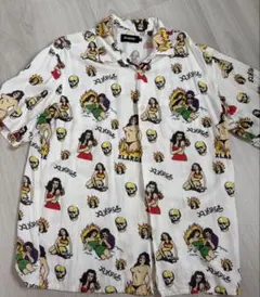 XLARGE 総柄 アロハシャツ 半袖 ホワイトのサムネイル