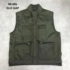 OLD GAP フィッシング ナイロンベスト 裏地フリース 比翼 ヴィンテージ