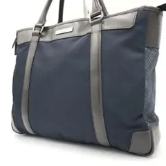 バーバリーブラックレーベル トートバッグ ビジネスバッグ キャンバス 紺