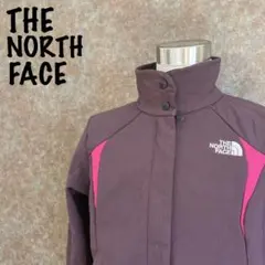 ノースフェイス ソフトシェル フリースジャケット ロゴ刺繍 パープル L ⑨